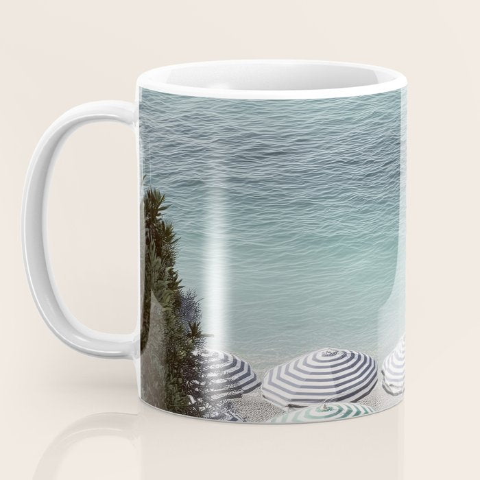 Seaside Patterns - Pastel Umbrella Coastal Print Coffee Mug Gallery Image 3