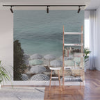 Seaside Patterns - Pastel Umbrella Coastal Print Wall Mural Gallery Image 1