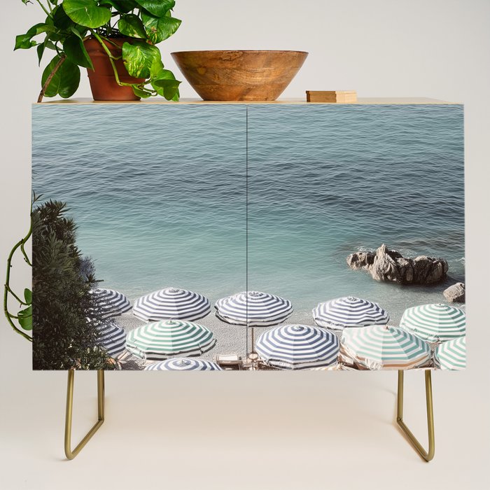 Seaside Patterns - Pastel Umbrella Coastal Print Credenza Gallery Image 1