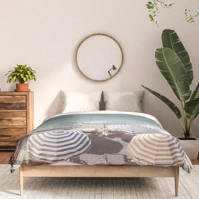 Seaside Patterns - Pastel Umbrella Coastal Print Comforter Gallery Image 3