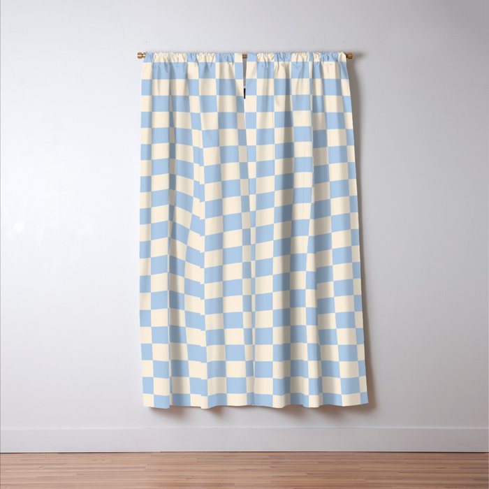 Check - Baby Blue Twist â Checkerboard Print Window Curtain Gallery Image 3