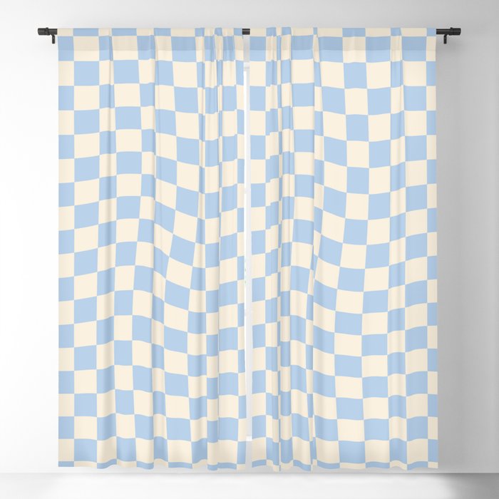 Check - Baby Blue Twist â Checkerboard Print Window Curtain Gallery Image 1