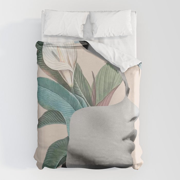 Floral Portrait /collage Duvet Cover Gallery Image 1