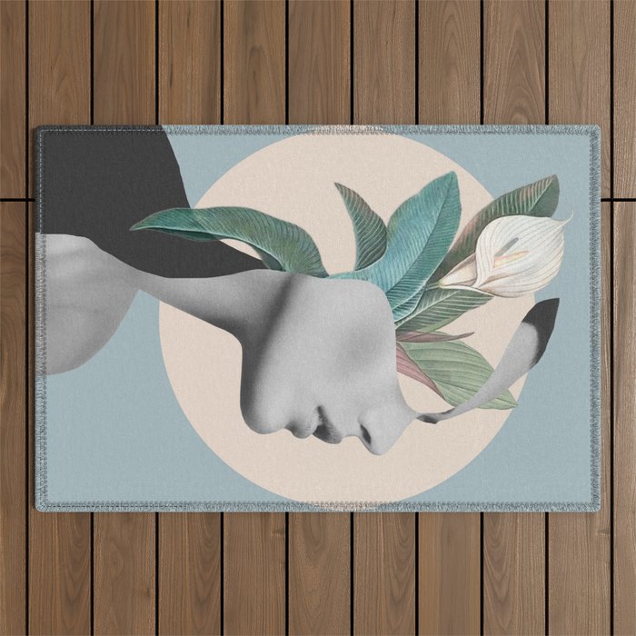 Floral Portrait /collage Outdoor Rug Gallery Image 1