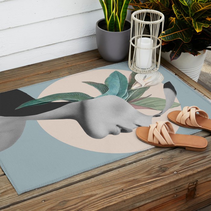 Floral Portrait /collage Outdoor Rug Gallery Image 2