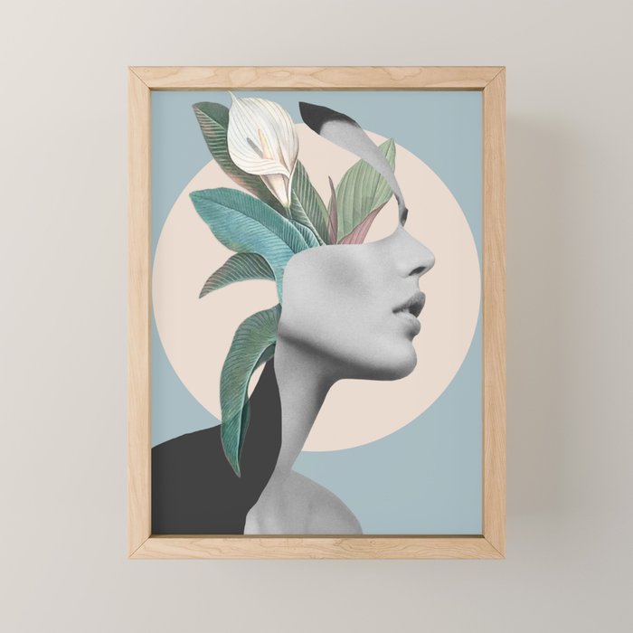 Floral Portrait /collage Mini Art Print Gallery Image 1