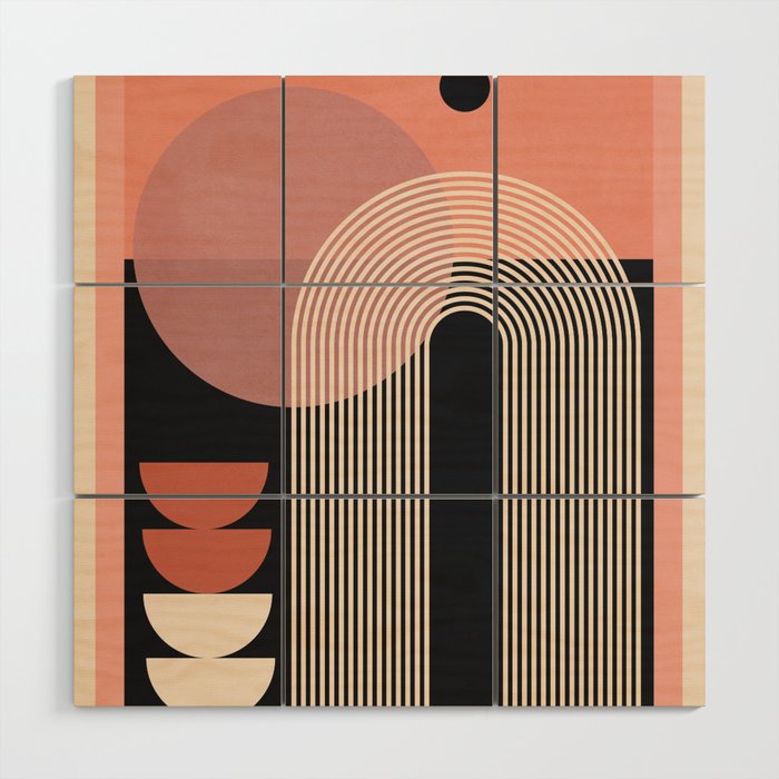 Abstract Geometric Shapes 210 Wood Wall Art Gallery Image 1