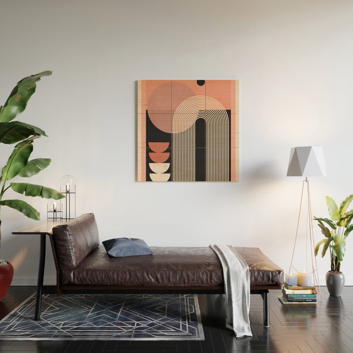 Abstract Geometric Shapes 210 Wood Wall Art Gallery Image 2
