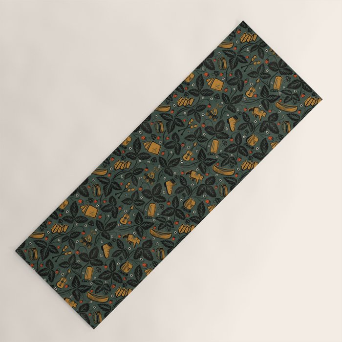 Summer Camping - Forest Green Yoga Mat Gallery Image 1