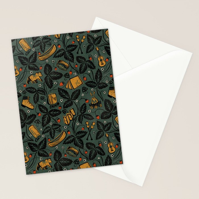Summer Camping - Forest Green Stationery Card Gallery Image 2