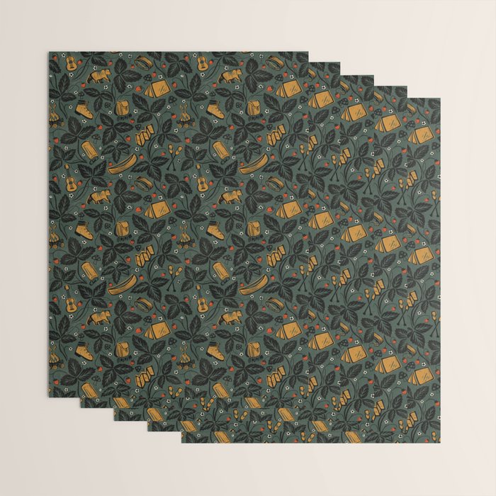Summer Camping - Forest Green Wrapping Paper Gallery Image 3