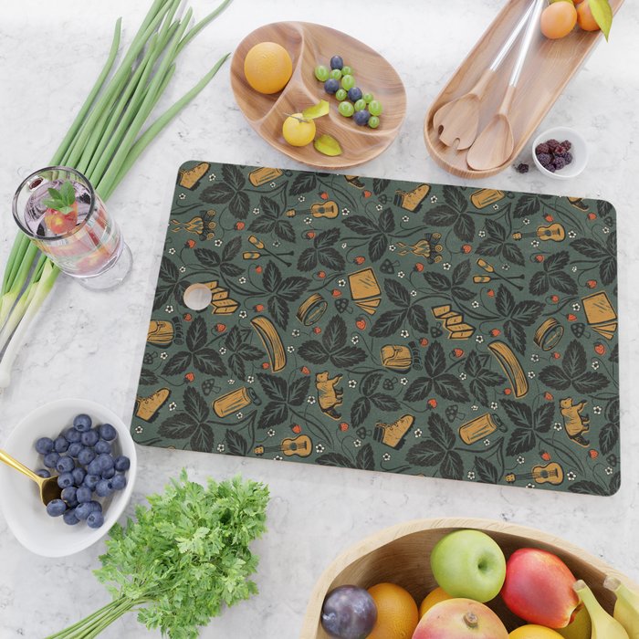 Summer Camping - Forest Green Cutting Board Gallery Image 2