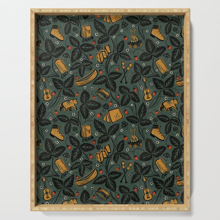 Summer Camping - Forest Green Serving Tray Gallery Image 1