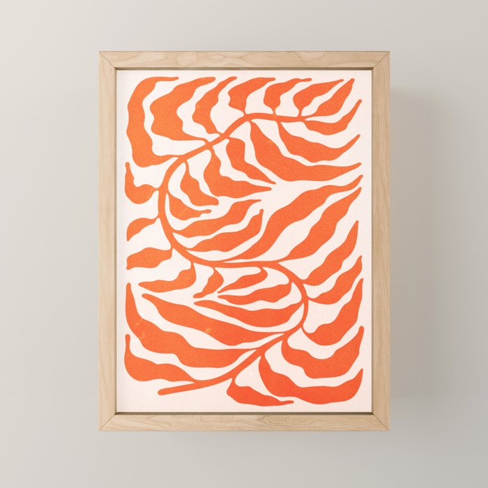 Funky Fern: Orange Peach Edition Mini Art Print Gallery Image 1