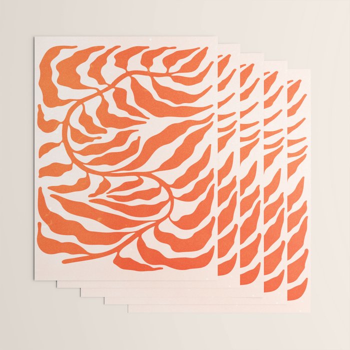 Funky Fern: Orange Peach Edition Wrapping Paper Gallery Image 3