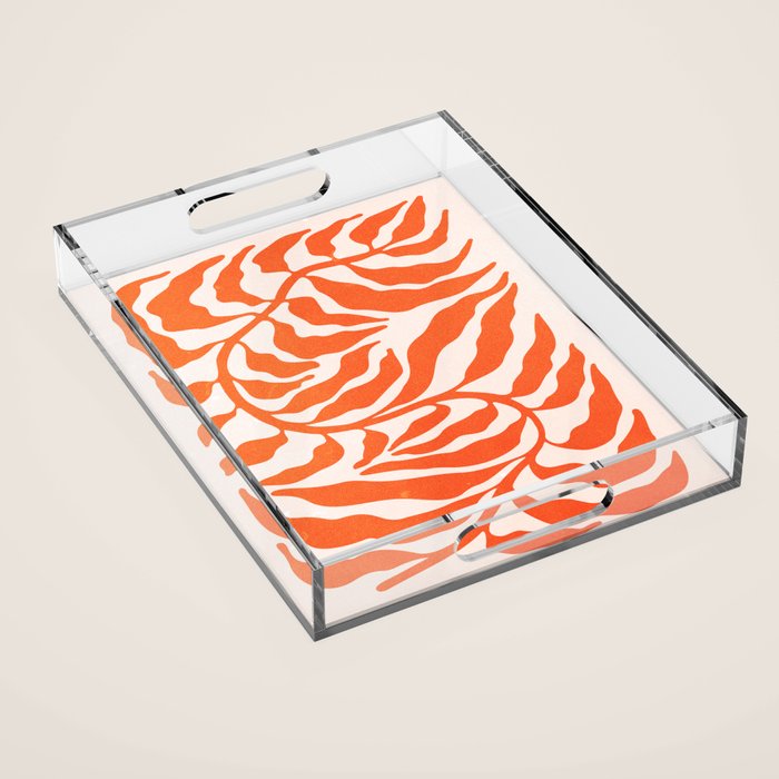 Funky Fern: Orange Peach Edition Acrylic Tray Gallery Image 1