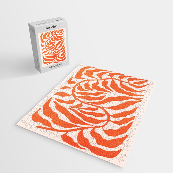 Funky Fern: Orange Peach Edition Jigsaw Puzzle Gallery Image 2
