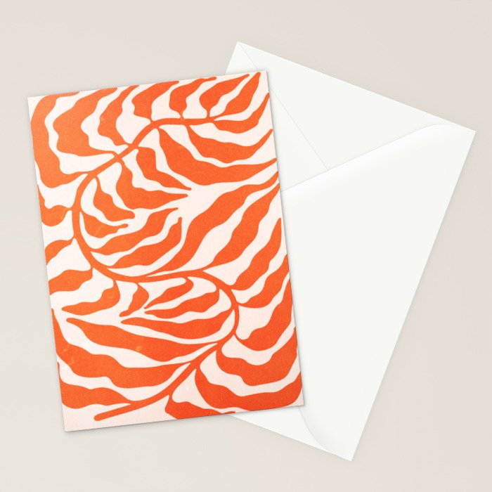 Funky Fern: Orange Peach Edition Stationery Card Gallery Image 2