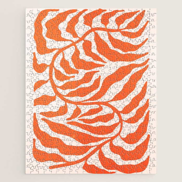 Funky Fern: Orange Peach Edition Jigsaw Puzzle Gallery Image 1