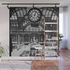 Penn Station 370 Seventh Avenue Train Station Concourse New York black and white photography - photo Wall Mural Gallery Image 1