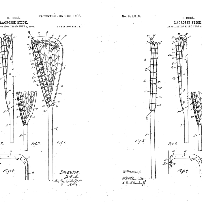 Lacrosse Stick Patent - Lacrosse Player Art - Antique Coffee Mug Gallery Image 2