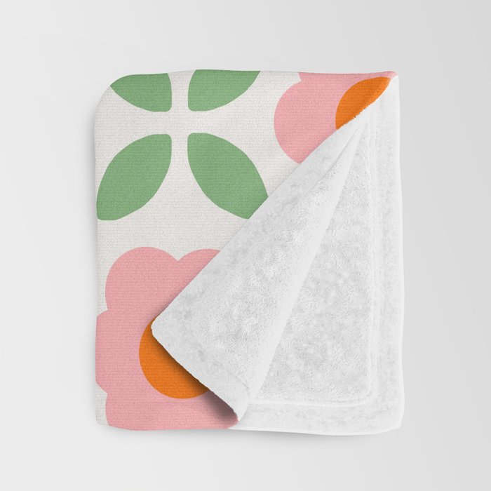 Retro Flower Pattern - rainbow Throw Blanket Gallery Image 3