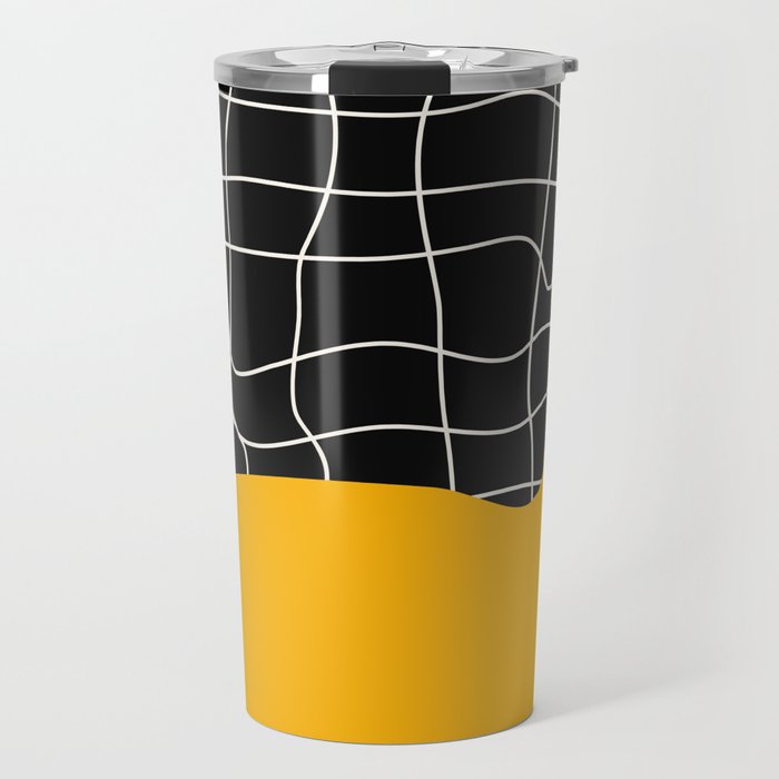 Sunkissed Gold | Warp Grid: Midnight Black Edition Travel Mug Gallery Image 1