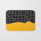 Sunkissed Gold | Warp Grid: Midnight Black Edition Bath Mat Gallery Image 1