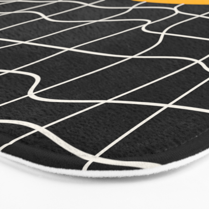 Sunkissed Gold | Warp Grid: Midnight Black Edition Bath Mat Gallery Image 3