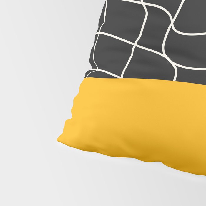 Sunkissed Gold | Warp Grid: Midnight Black Edition Pillow Sham Gallery Image 4