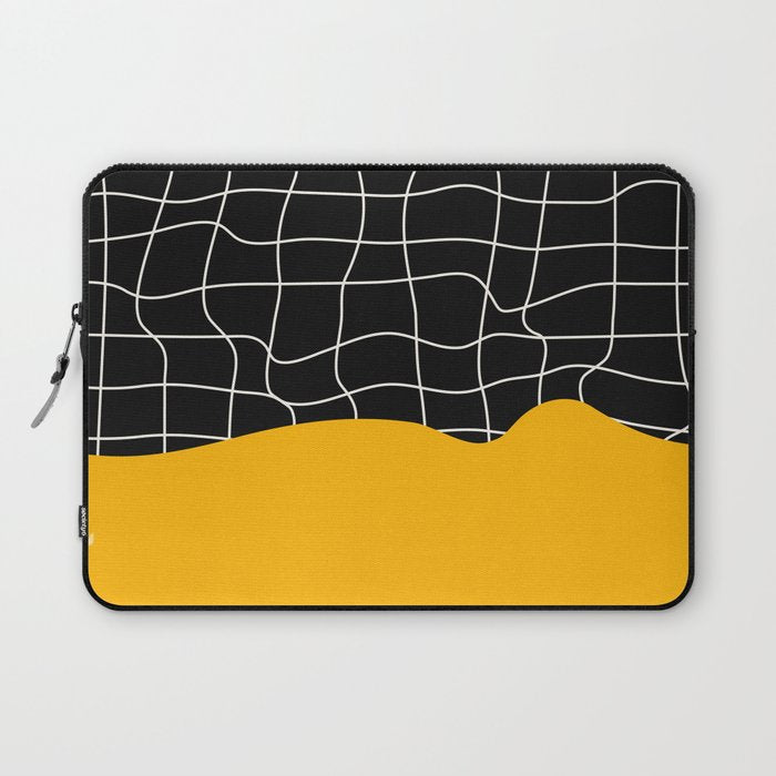Sunkissed Gold | Warp Grid: Midnight Black Edition Laptop Sleeve Gallery Image 1
