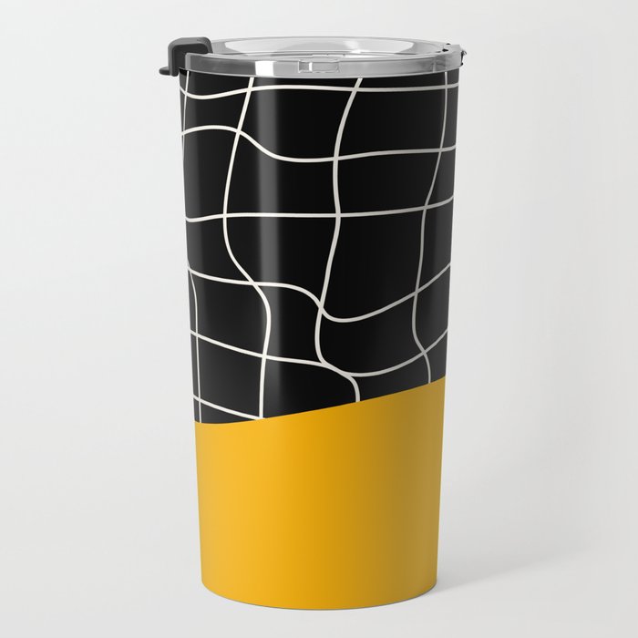 Sunkissed Gold | Warp Grid: Midnight Black Edition Travel Mug Gallery Image 3