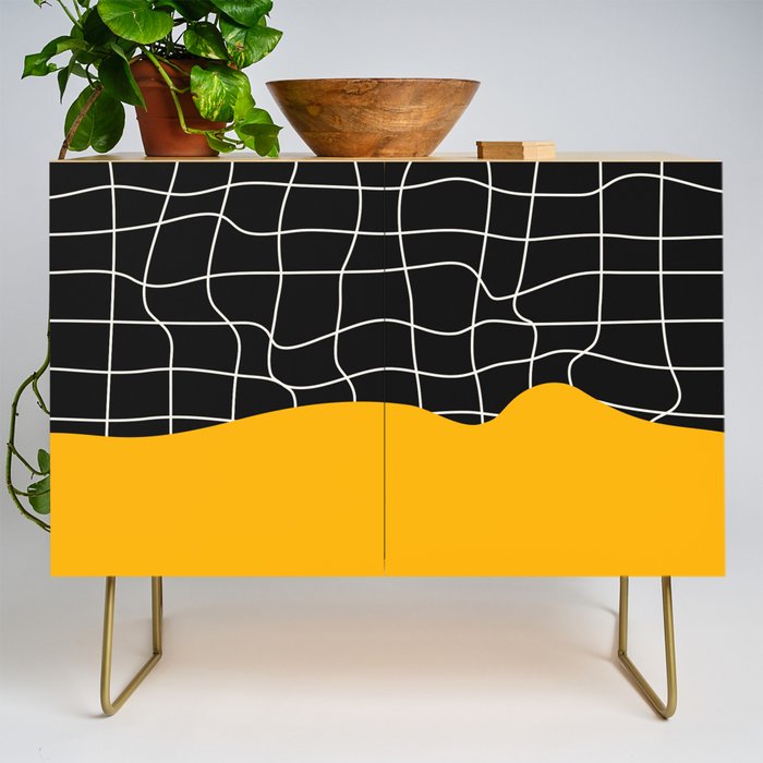 Sunkissed Gold | Warp Grid: Midnight Black Edition Credenza Gallery Image 1
