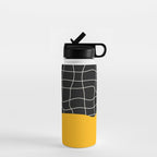Sunkissed Gold | Warp Grid: Midnight Black Edition Water Bottle Gallery Image 1