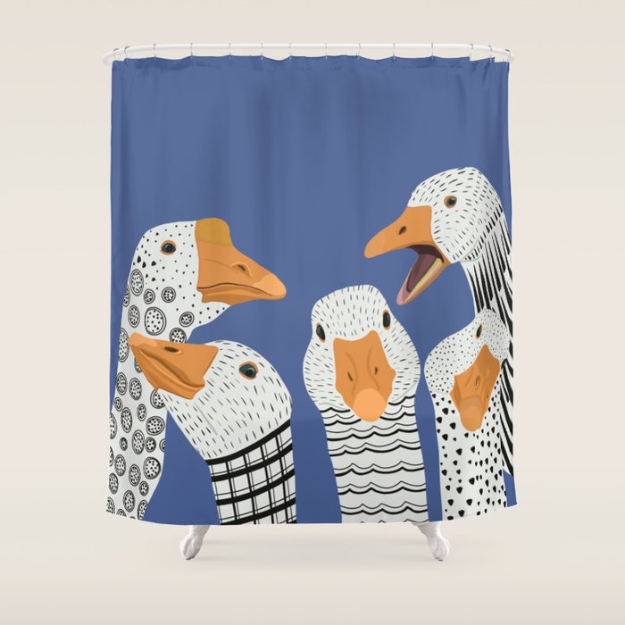 Cute Geese Shower Curtain Gallery Image 1