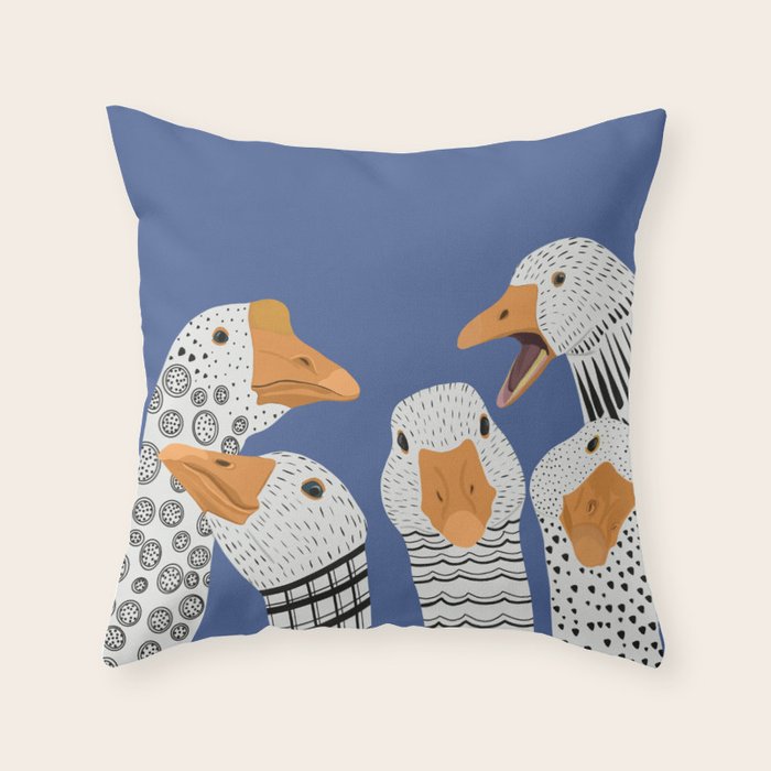 Cute Geese Throw Pillow Gallery Image 6