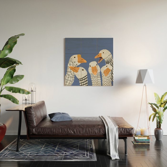 Cute Geese Wood Wall Art Gallery Image 2