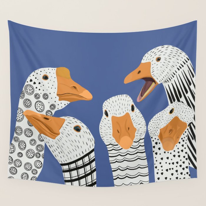 Cute Geese Wall Tapestry Gallery Image 4
