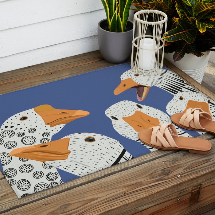 Cute Geese Outdoor Rug Gallery Image 2
