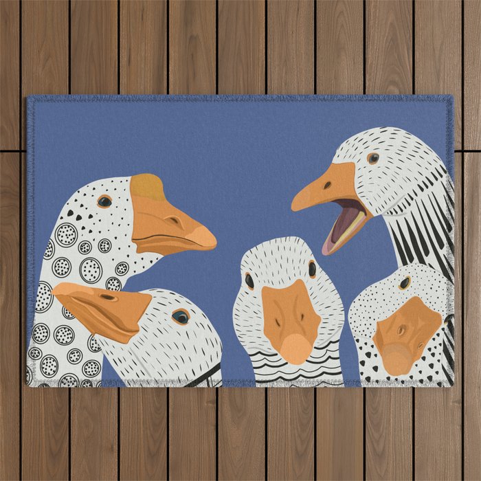 Cute Geese Outdoor Rug Gallery Image 1