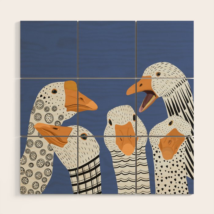 Cute Geese Wood Wall Art Gallery Image 1