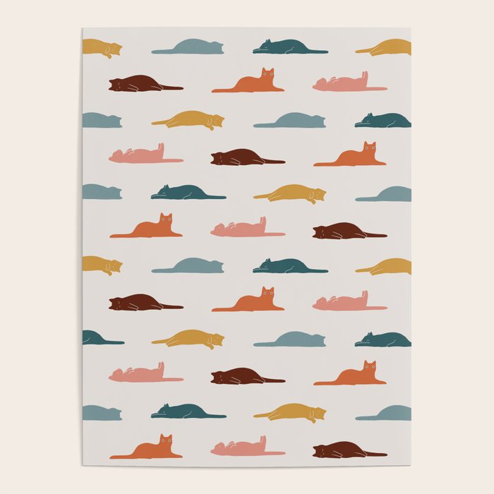 Lazy Cat Pattern Poster Gallery Image 4