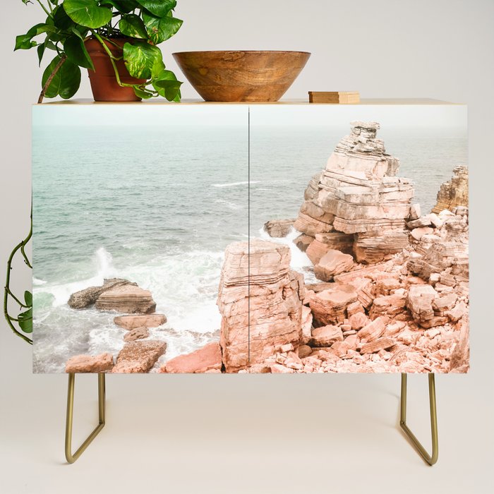 Rocky Coastline Beach View - Ocean Print - Sea - Travel photography by Ingrid Beddoes Credenza Gallery Image 1