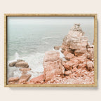 Rocky Coastline Beach View - Ocean Print - Sea - Travel photography by Ingrid Beddoes Serving Tray Gallery Image 1