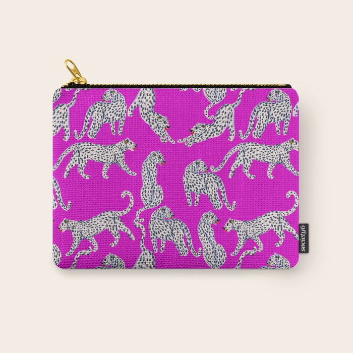 Abstract white leopards with red lips Carry All Pouch Gallery Image 1