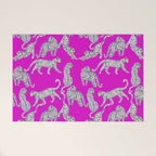 Abstract white leopards with red lips Welcome Mat Gallery Image 1