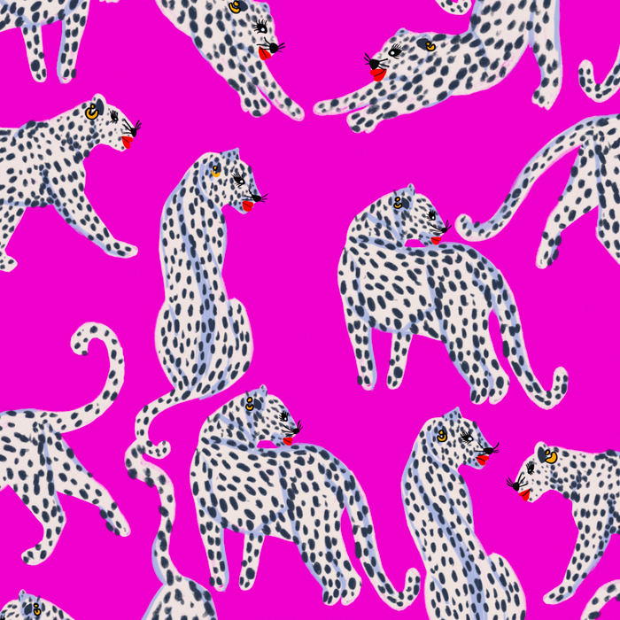 Abstract white leopards with red lips Coffee Mug Gallery Image 2