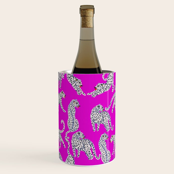 Abstract white leopards with red lips Wine Chiller Gallery Image 1