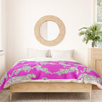 Abstract white leopards with red lips Duvet Cover Gallery Image 3