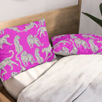 Abstract white leopards with red lips Pillow Sham Gallery Image 2